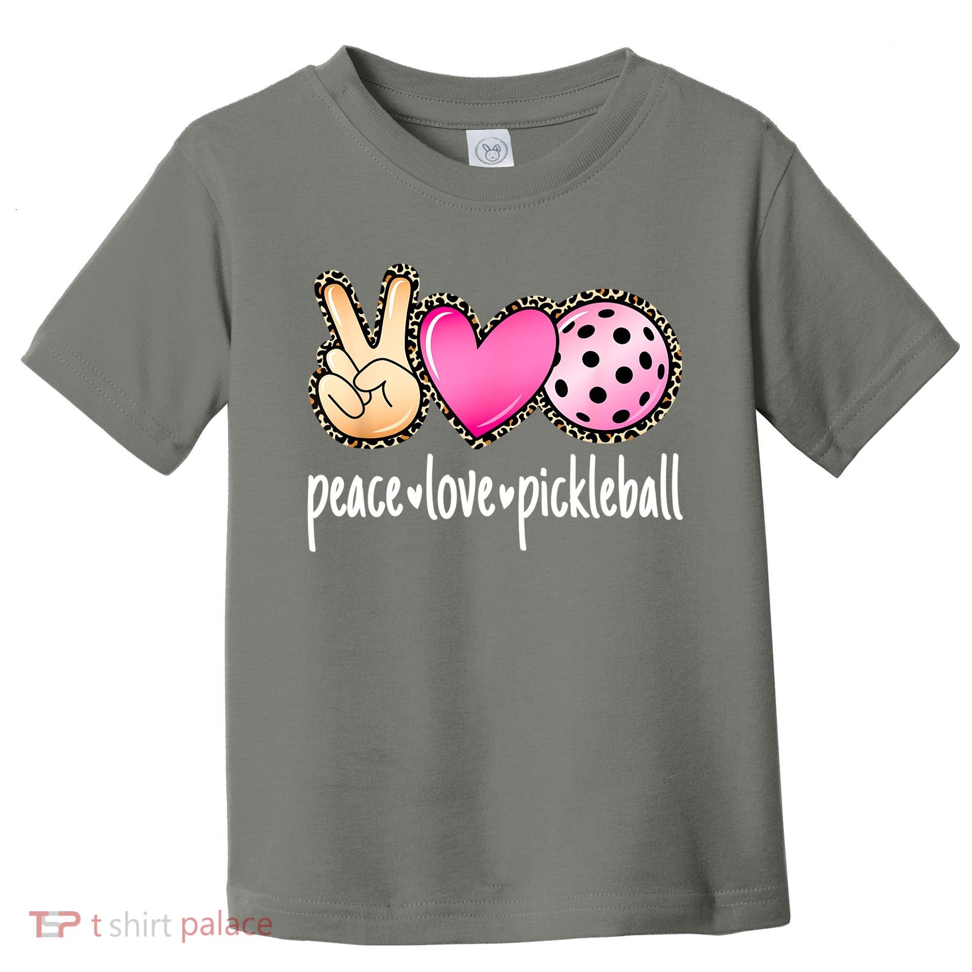 Cute Pickleballpeace Love Pickleball Lover Leopard Print Best Gift Toddler T-Shirt