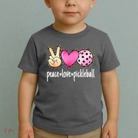 Cute Pickleballpeace Love Pickleball Lover Leopard Print Best Gift Toddler T-Shirt thumb 2