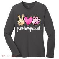 Cute Pickleballpeace Love Pickleball Lover Leopard Print Best Gift Women's Long Sleeve Shirt thumb 0