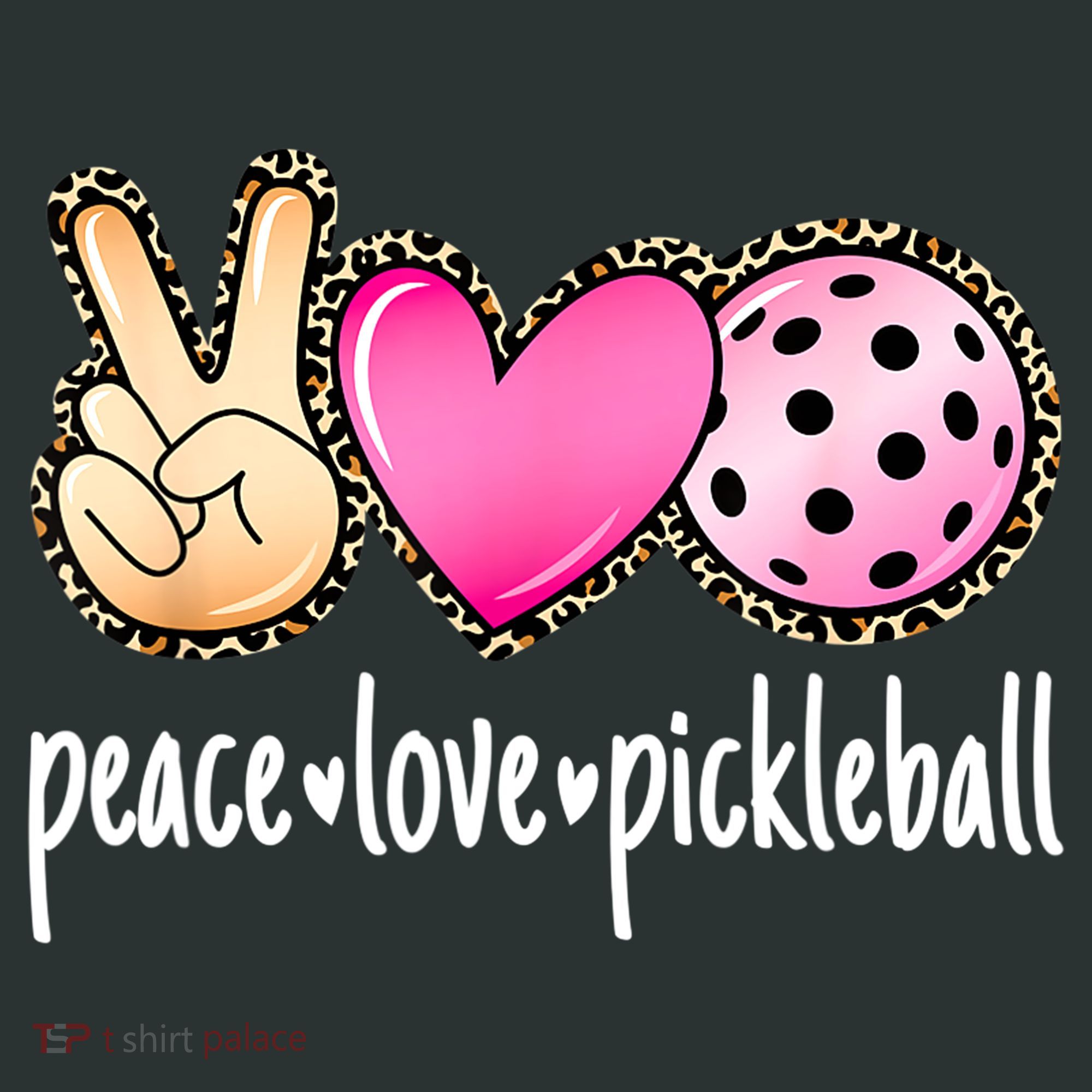 Cute Pickleballpeace Love Pickleball Lover Leopard Print Best Gift Kids Sweatshirt