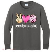 Cute Pickleballpeace Love Pickleball Lover Leopard Print Best Gift Kids Long Sleeve Shirt thumb 0