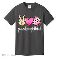 Cute Pickleballpeace Love Pickleball Lover Leopard Print Best Gift Kids T-Shirt thumb 0