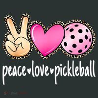 Cute Pickleballpeace Love Pickleball Lover Leopard Print Best Gift Kids T-Shirt thumb 4
