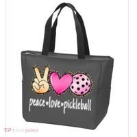 Cute Pickleballpeace Love Pickleball Lover Leopard Print Best Gift Tote Bag thumb 3