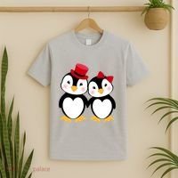 Cute Penguin Love Couples Valentines T-Shirt thumb 2