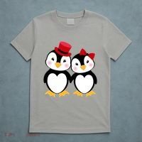 Cute Penguin Love Couples Valentines T-Shirt thumb 5