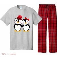 Cute Penguin Love Couples Valentines Pajama Set thumb 0