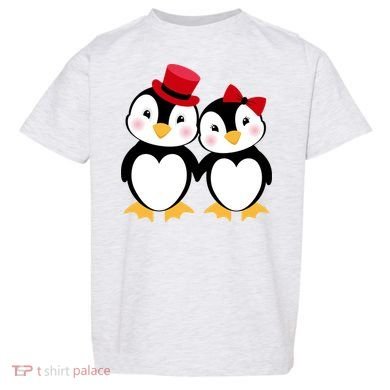 Cute Penguin Love Couples Valentines Toddler T-Shirt