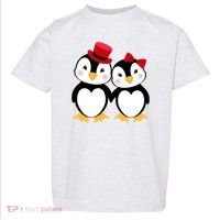 Cute Penguin Love Couples Valentines Toddler T-Shirt thumb 0