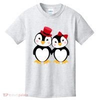 Cute Penguin Love Couples Valentines Kids T-Shirt thumb 0