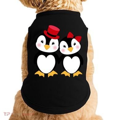 Cute Penguin Love Couples Valentines Doggie Tank