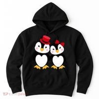 Cute Penguin Love Couples Valentines Hoodie thumb 0