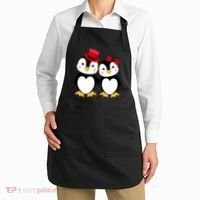 Cute Penguin Love Couples Valentines Apron thumb 2