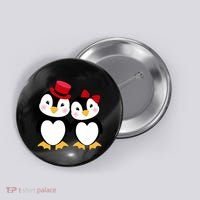 Cute Penguin Love Couples Valentines Button thumb 0