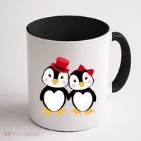 Cute Penguin Love Couples Valentines Coffee Mug thumb 1
