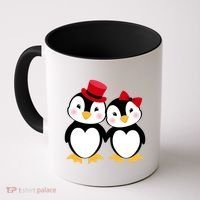 Cute Penguin Love Couples Valentines Coffee Mug thumb 0