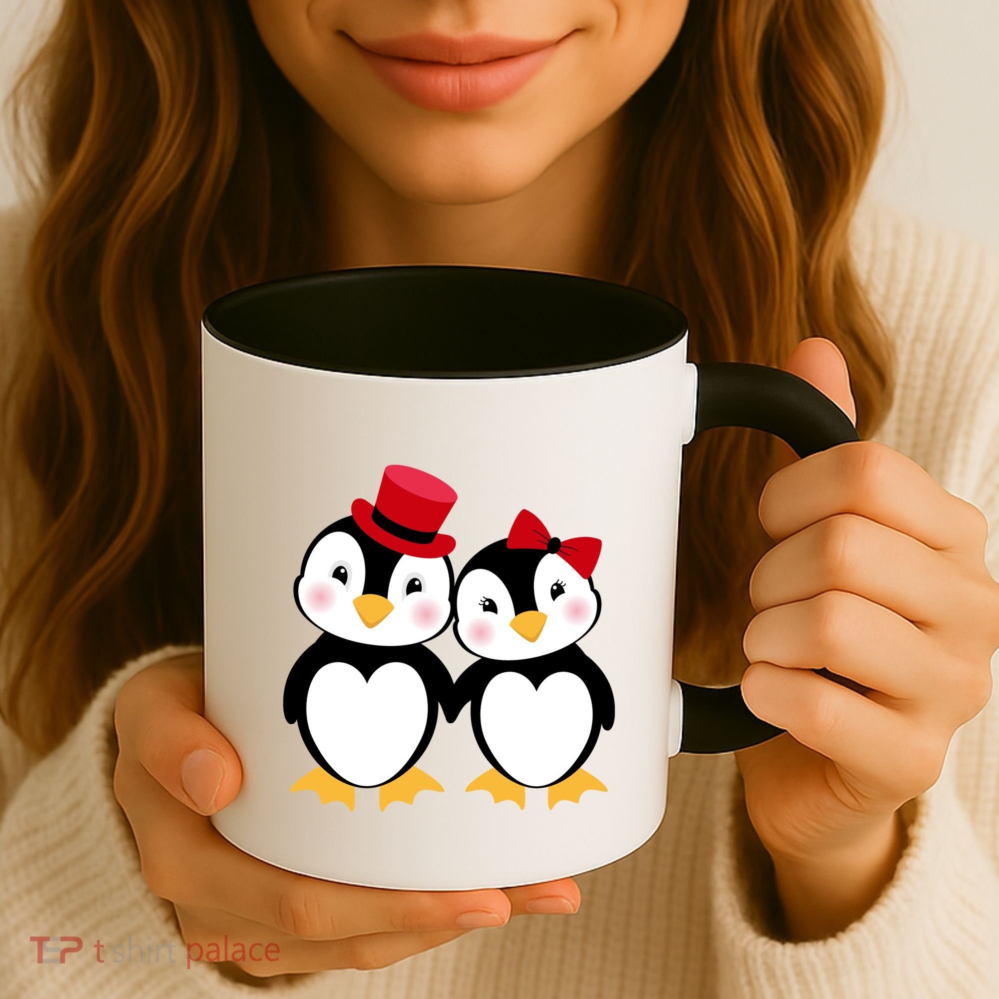 Cute Penguin Love Couples Valentines Coffee Mug