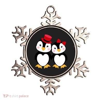 Cute Penguin Love Couples Valentines Ornament