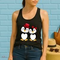 Cute Penguin Love Couples Valentines Women's Tank Top thumb 2