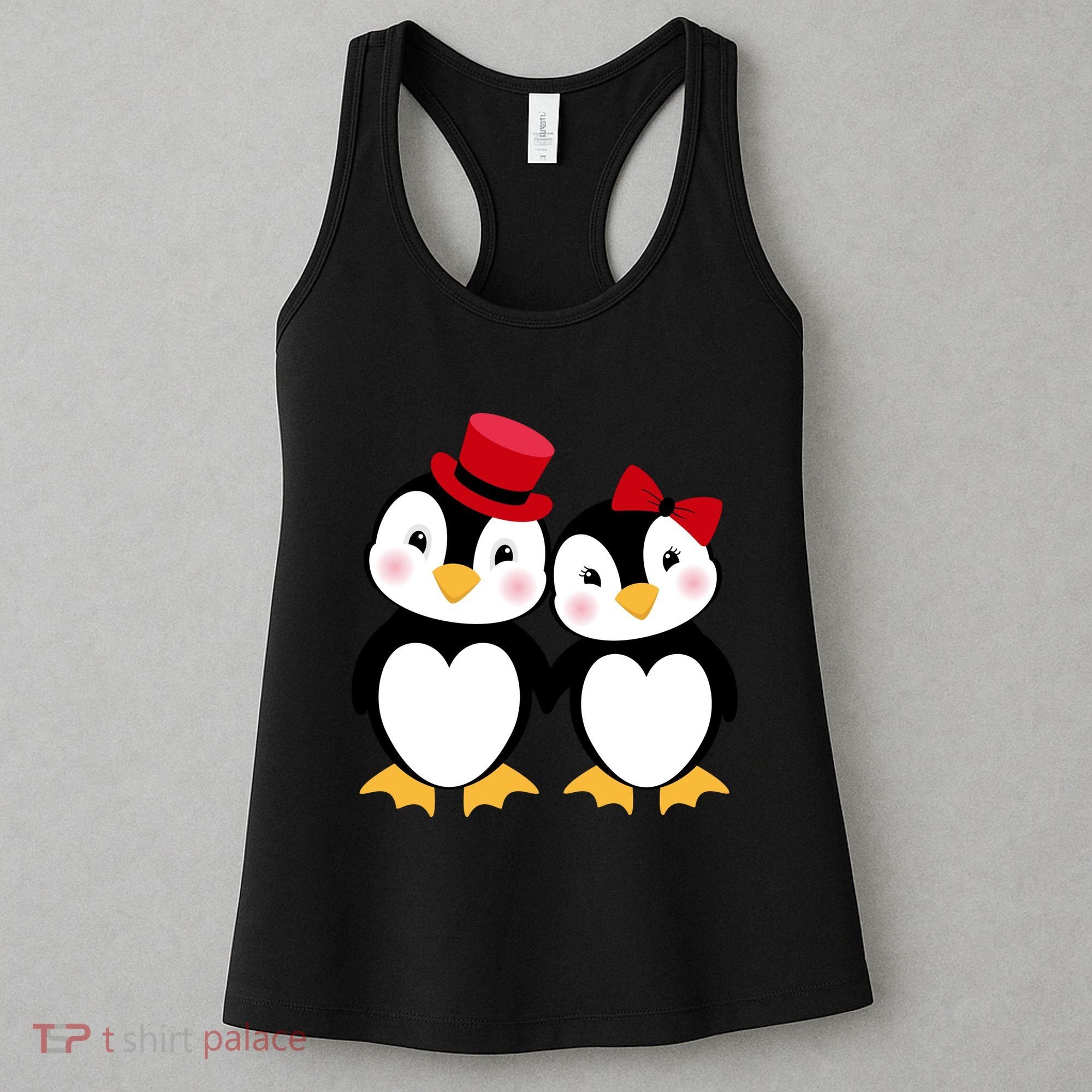 Cute Penguin Love Couples Valentines Women's Tank Top