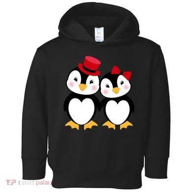 Cute Penguin Love Couples Valentines Toddler Hoodie