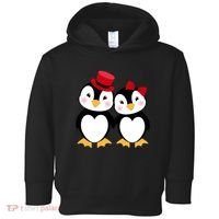 Cute Penguin Love Couples Valentines Toddler Hoodie thumb 0