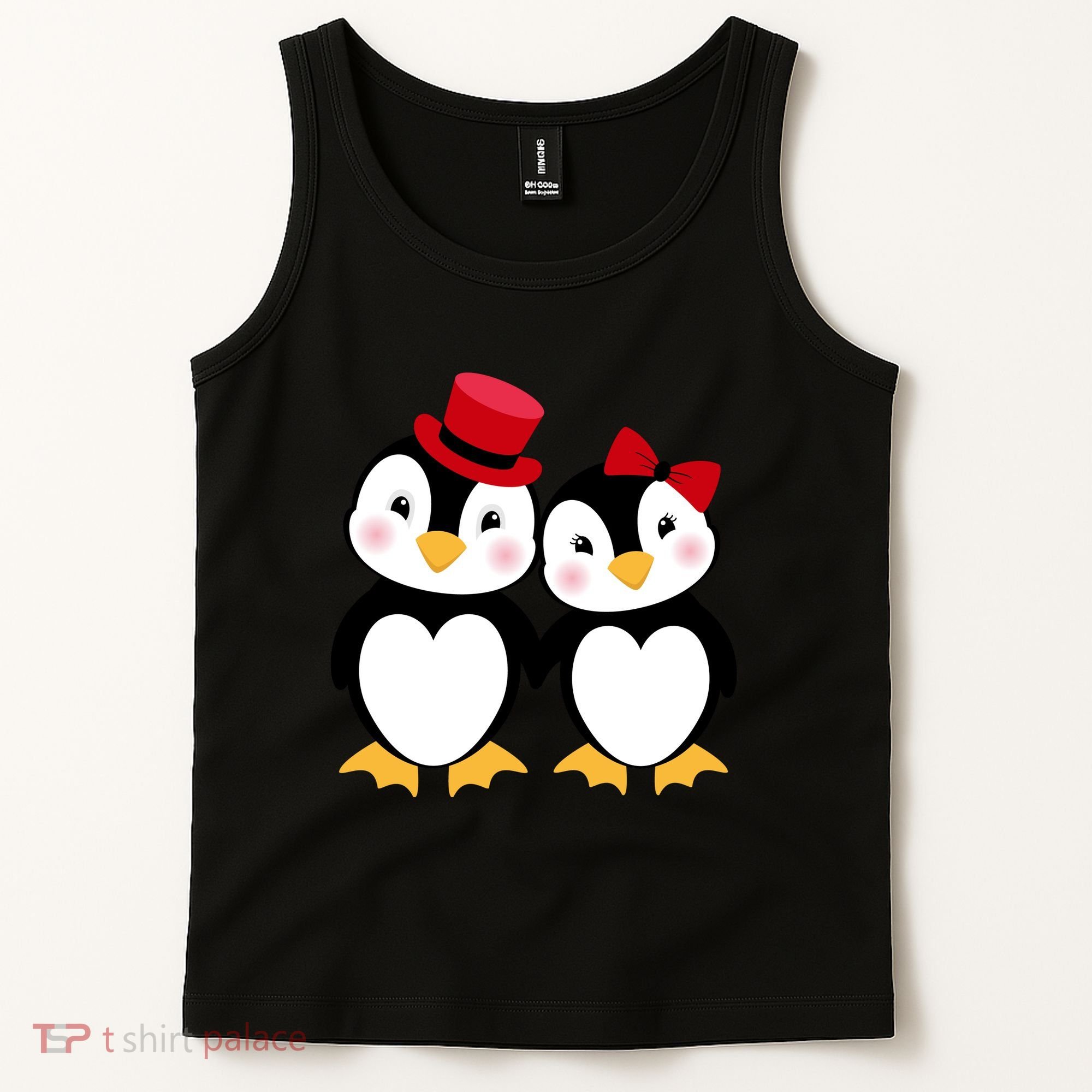 Cute Penguin Love Couples Valentines Tank Top