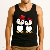 Cute Penguin Love Couples Valentines Tank Top thumb 3