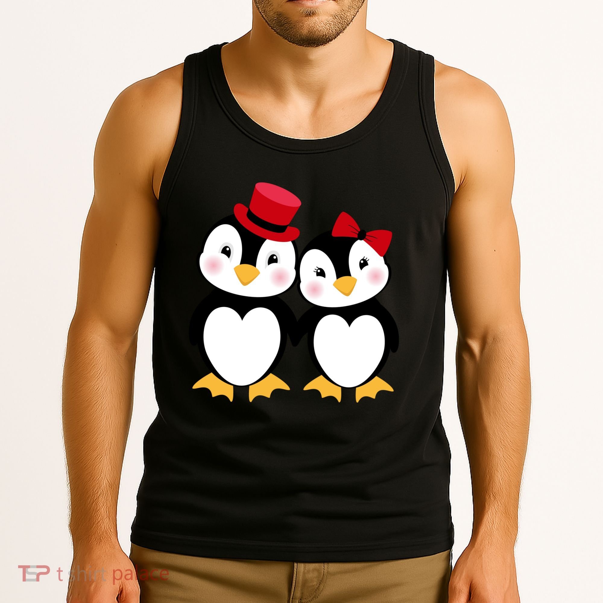 Cute Penguin Love Couples Valentines Tank Top