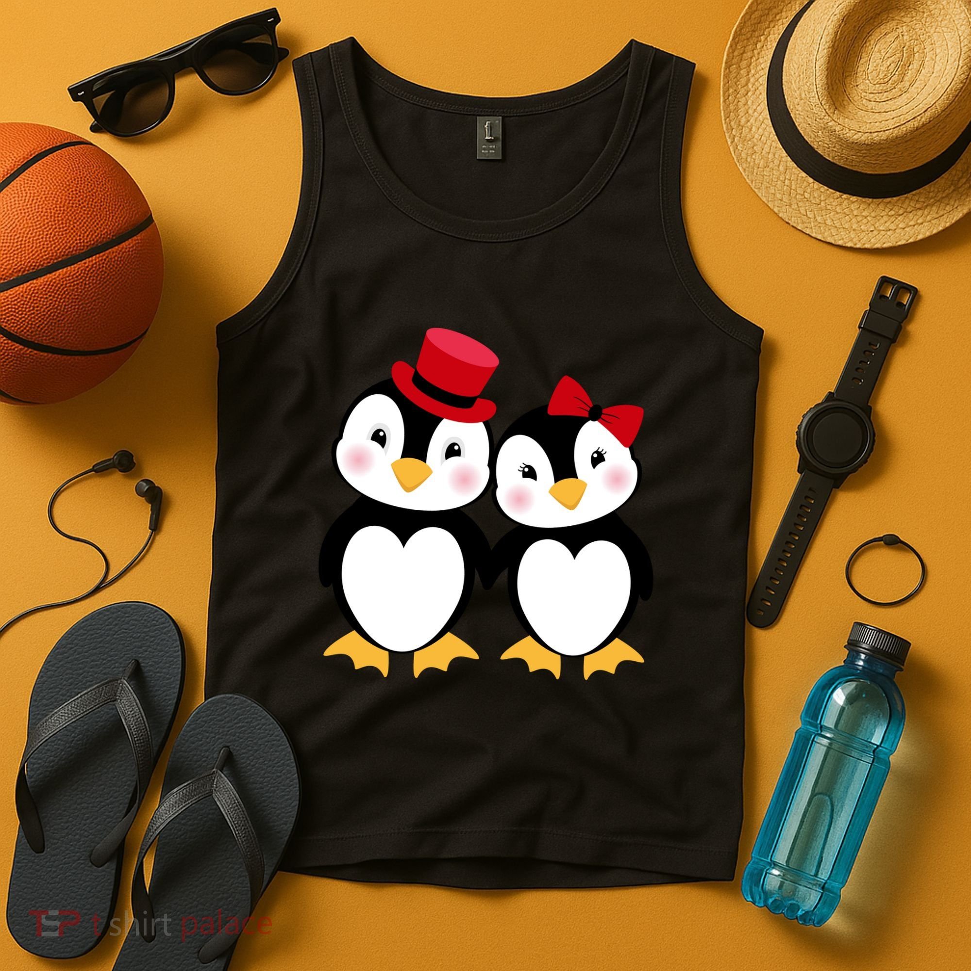 Cute Penguin Love Couples Valentines Tank Top