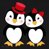 Cute Penguin Love Couples Valentines Visor thumb 3