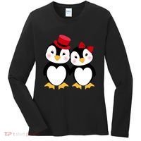 Cute Penguin Love Couples Valentines Women's Long Sleeve Shirt thumb 0