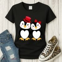 Cute Penguin Love Couples Valentines Women's T-Shirt thumb 3