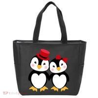 Cute Penguin Love Couples Valentines Tote Bag thumb 0