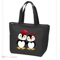 Cute Penguin Love Couples Valentines Tote Bag thumb 3