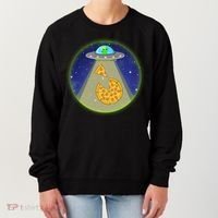 Cool Pizza Loving UFO Alien Women's Sweatshirt thumb 0