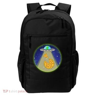 Cool Pizza Loving UFO Alien Backpack