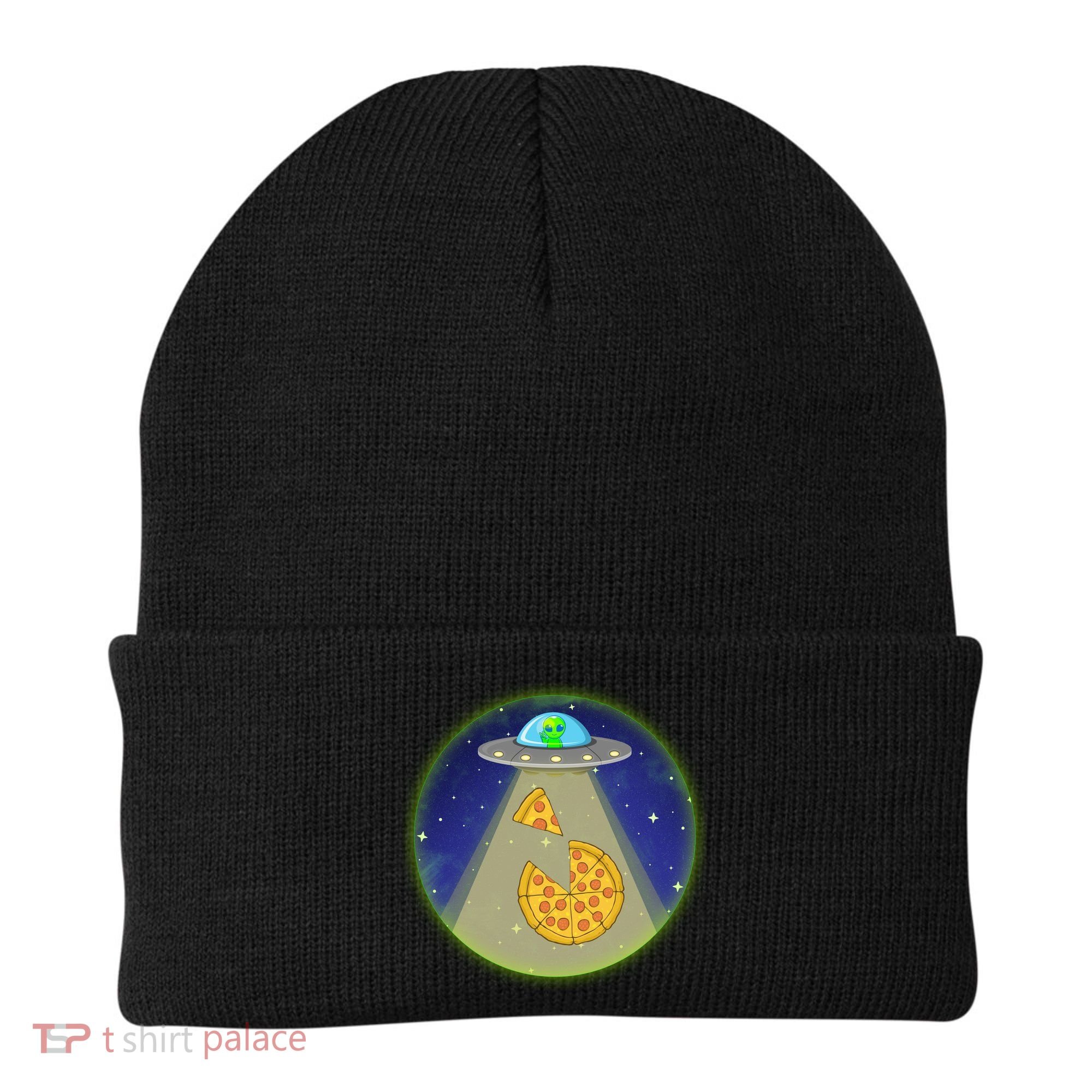 Cool Pizza Loving UFO Alien Beanie