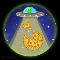 Cool Pizza Loving UFO Alien Women's Hoodie thumb 2
