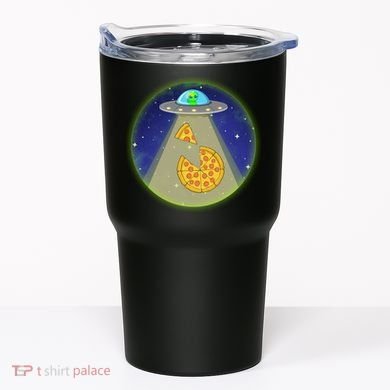 Cool Pizza Loving UFO Alien Tumbler