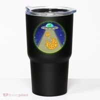 Cool Pizza Loving UFO Alien Tumbler thumb 0