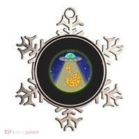 Cool Pizza Loving UFO Alien Ornament thumb 0