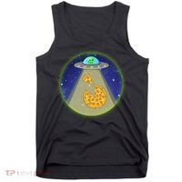 Cool Pizza Loving UFO Alien Tank Top thumb 0