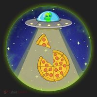 Cool Pizza Loving UFO Alien Golf Towel thumb 3