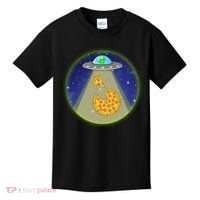 Cool Pizza Loving UFO Alien Kids T-Shirt thumb 0