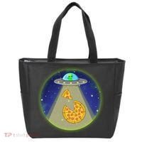 Cool Pizza Loving UFO Alien Tote Bag thumb 0