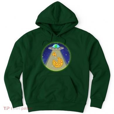 Cool Pizza Loving UFO Alien Hoodie