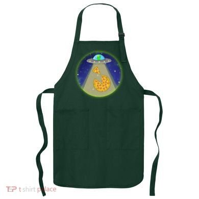 Cool Pizza Loving UFO Alien Apron