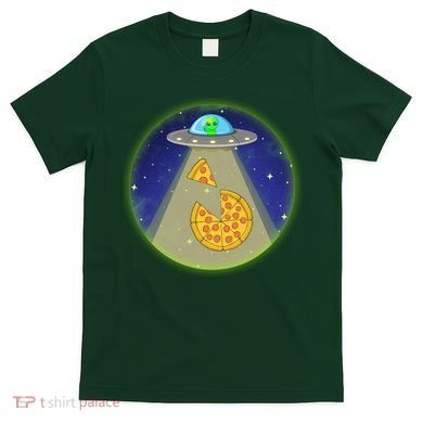 Cool Pizza Loving UFO Alien T-Shirt