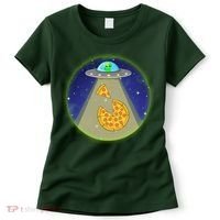 Cool Pizza Loving UFO Alien Women's T-Shirt thumb 0